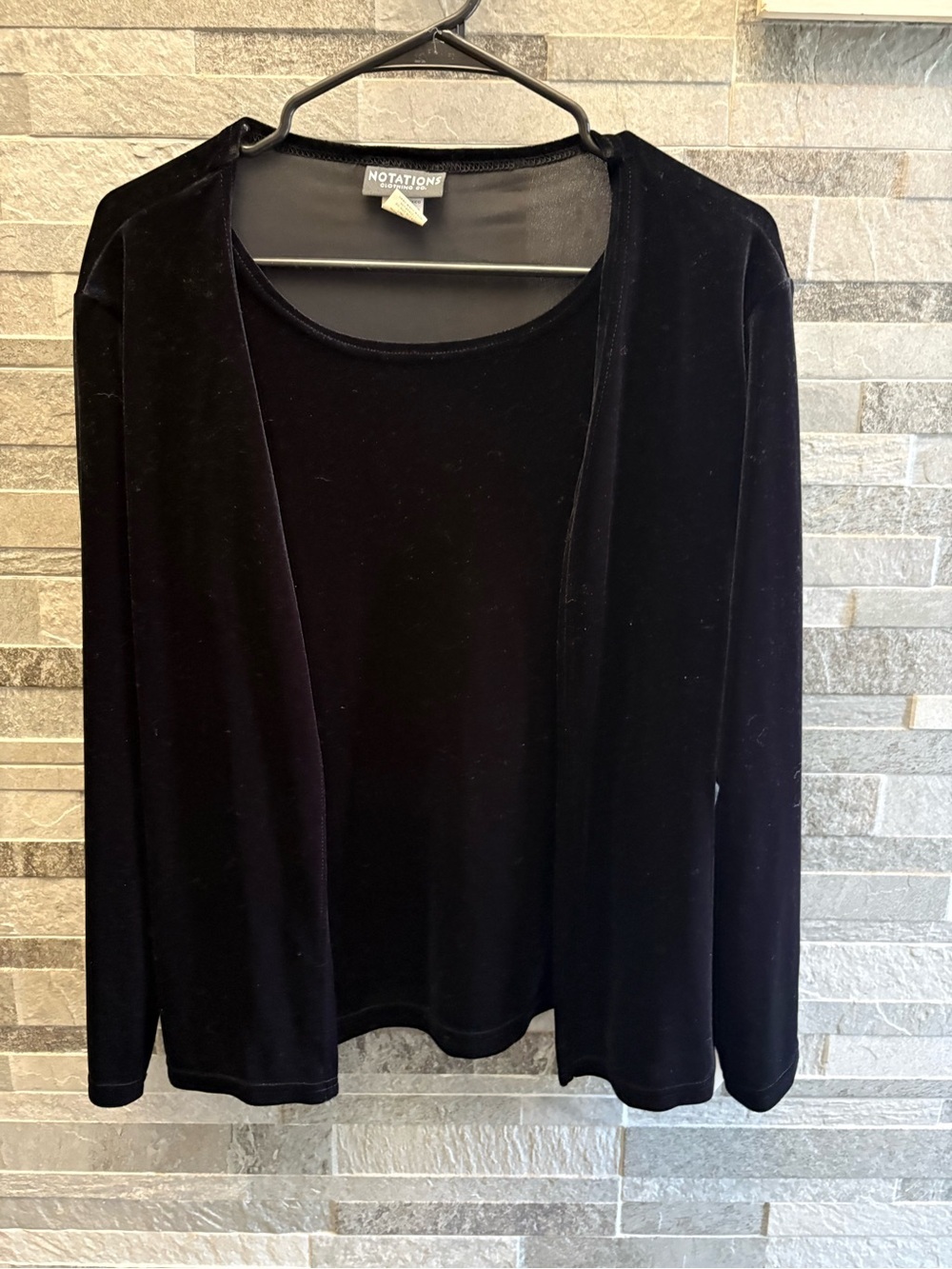 Notations Black Velvet Top